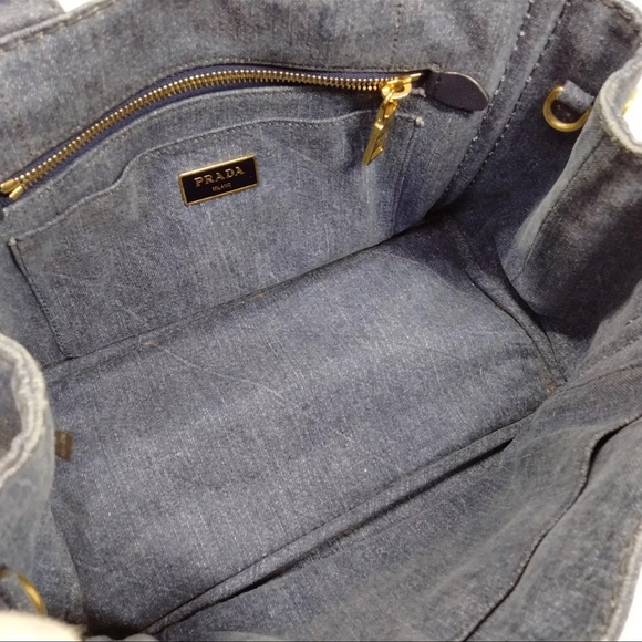 Prada Tote Bag  Blue Denim - Picture 8 of 12